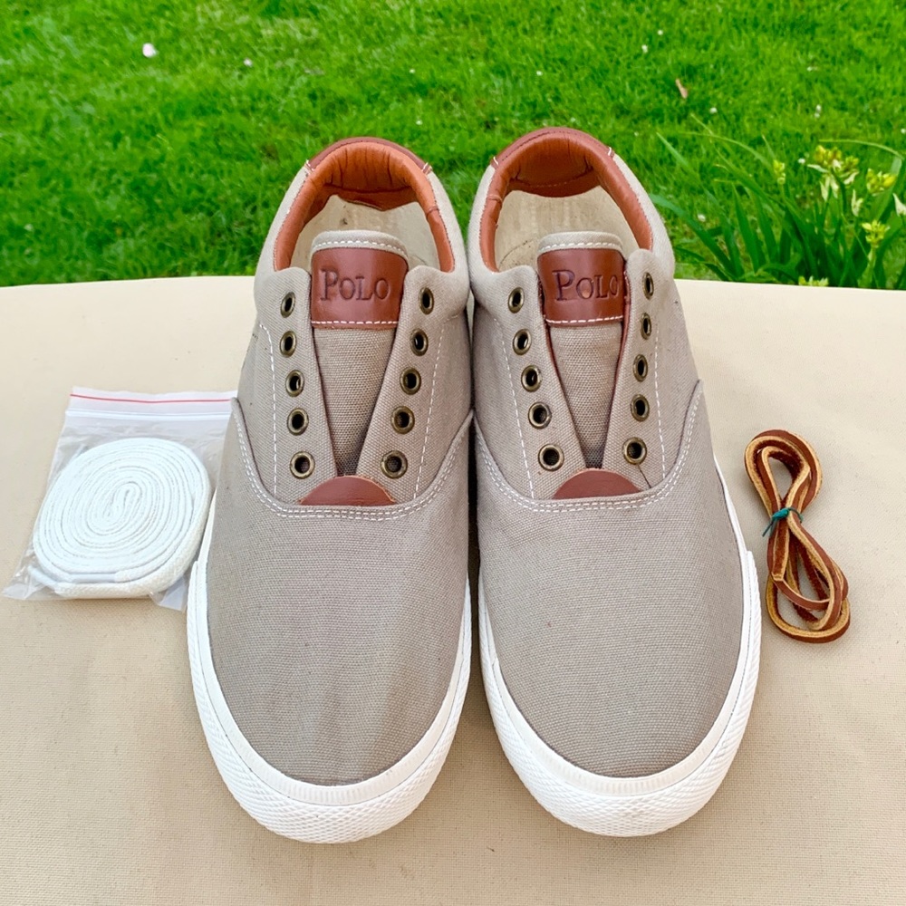 🔥Polo Vaughn Canvas/Leather Sneaker; Size 10🔥